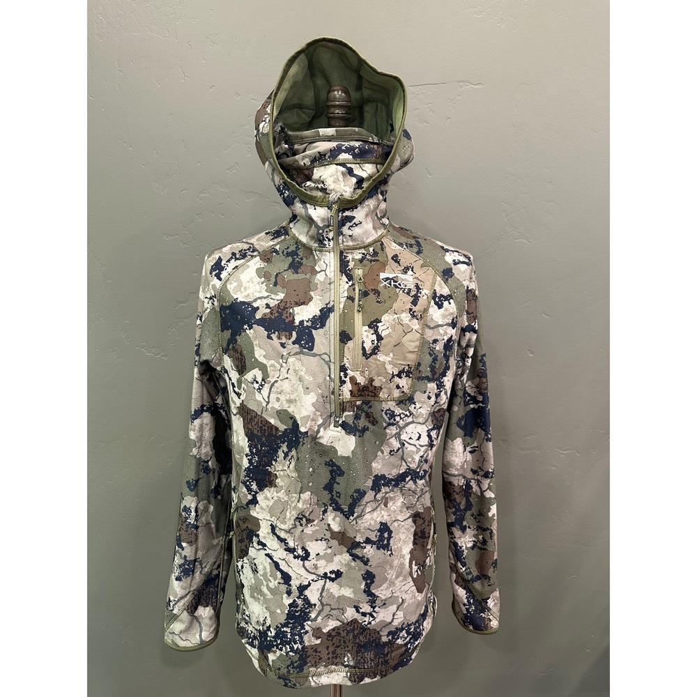 Kings Camo XKG Covert Hoodie L Camo Fleece Face Mask Hunting Jacket 1/4 Zip